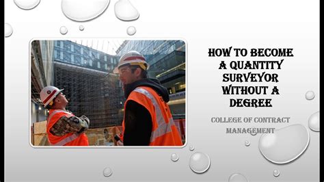 How To Become A Quantity Surveyor Without A Degree Youtube