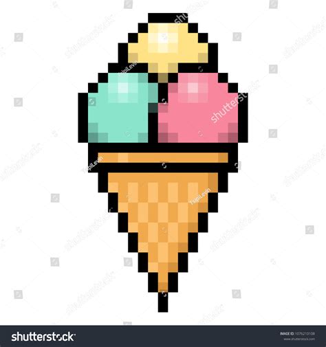 Ice Cream Cone Pixel Art On Stock Illustration 1076210108 Shutterstock