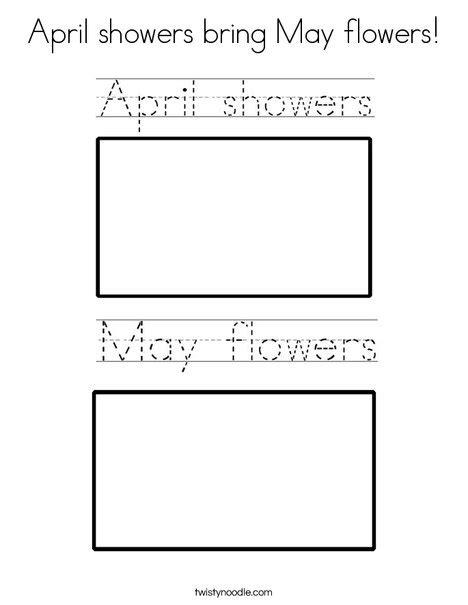 April Showers Bring May Flowers Coloring Page Twisty Noodle