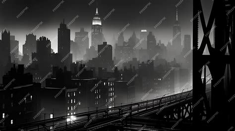 Premium AI Image | black and white photography of a cityscape