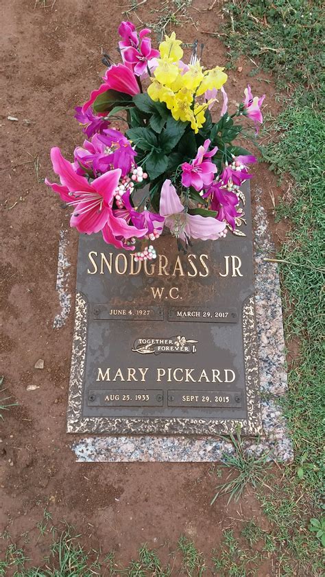 Mary Evelyn Pickard Snodgrass 1933 2015 Mémorial Find A Grave