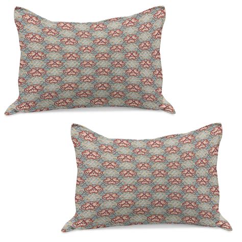 Japanese Knitted Quilt Pillowcover Set Of Oriental Flower Pattern