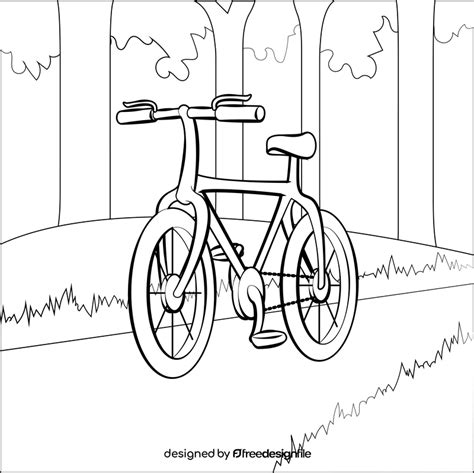 Bicycle drawing black and white vector free download