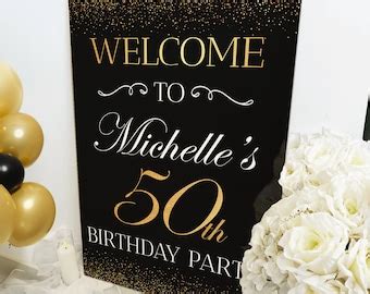 Th Birthday Welcome Sign For Men Personalized Birthday Poster With