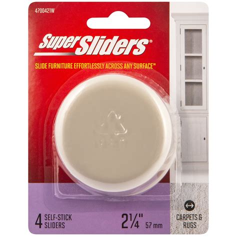 Super Sliders 2 14 Round Self Stick Furniture Sliders Beige 4 Pack