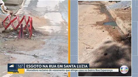 V Deo Moradores De Santa Luzia Reclamam De Vazamento De Esgoto Bom