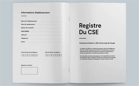 Amazon Fr Registre Du Cse Conforme L Article L Du Code Du