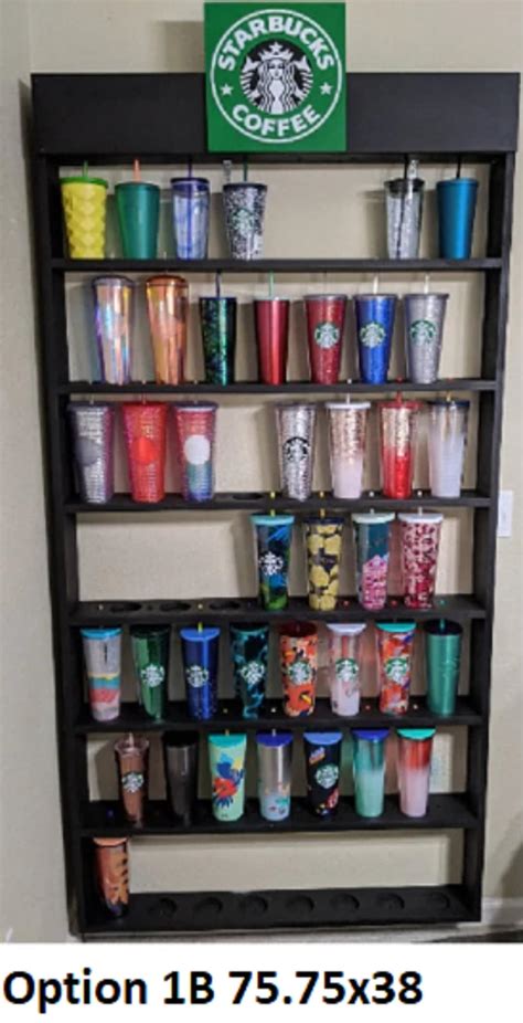 Starbucks Tumbler Cup Cold Cup Holder Rack Shelf Display Multiple Sizes