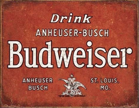 Vintage Metal Sign Budweiser Drink Vintage Bar Sign Etsy