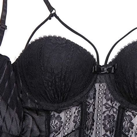 Varsmiss Waist Basque Bustier Corset Lingerie With Suspender Belt Sexy Thongs And Stockings