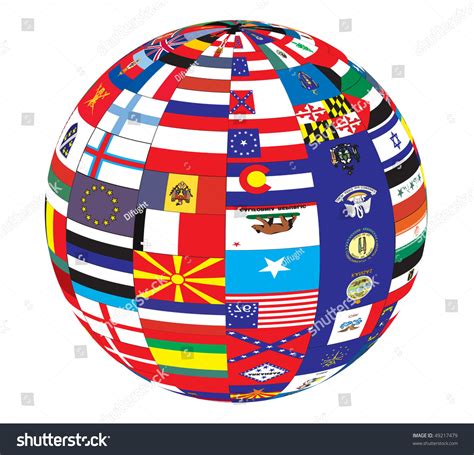 Flags Of The World As A Globe Stock Photo 49217479 Shutterstock