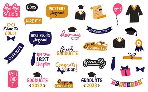 Graduation Sticker Design Photo Booth Props For Graduation Party Set