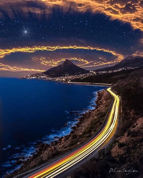 An unbelievable night sky at Camps Bay, South Africa by @petesmyname 🙌🏽 ...