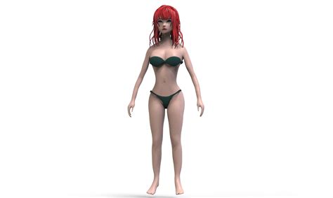 Anime Bikini Girl D Model Obj Fbx Max Free D