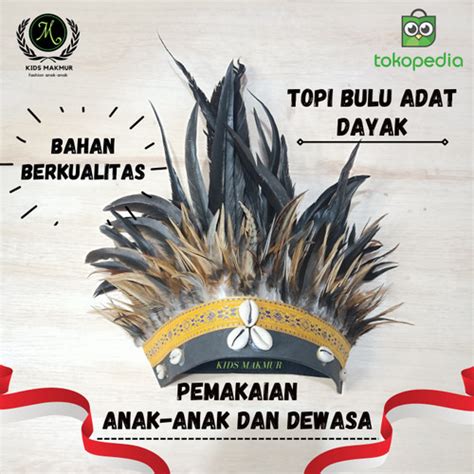 Jual Topi Adat Dayak Etnik Dayak Topi Bulu Dayak Aksesoris Kepala Bulu