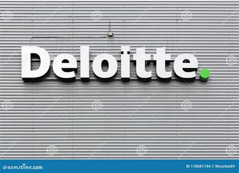 Deloitte Logo On A Wall Editorial Stock Image Image Of Office 118681744