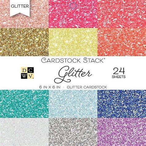 DCWV MAT STACK 6 X6 SINGLE SIDED SPECIALTY GLITTER 24 Sheets PS 005