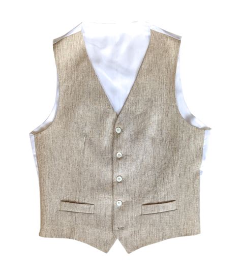 Brigdens Linen Waistcoat Matera Beige