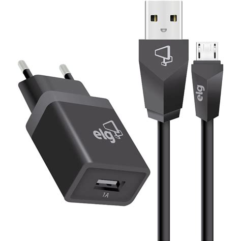 Carregador De Tomada C 1 Porta USB Bivolt Cabo Micro USB KT510WC