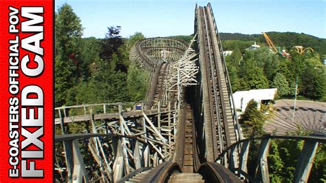 Loup Garou Walibi Belgium Roller Coaster Pov On Ride Wooden Coaster