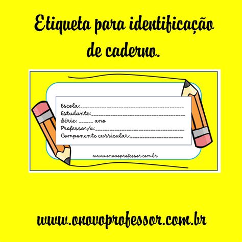 Etiqueta Para Caderno