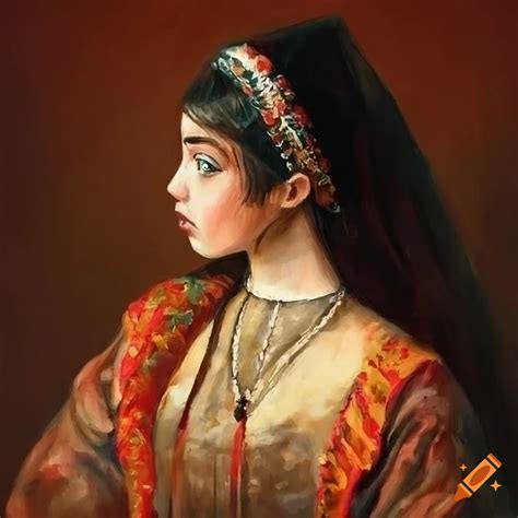 Armenian Girl In Traditional Clothes Inspired By Degas Painting On Craiyon