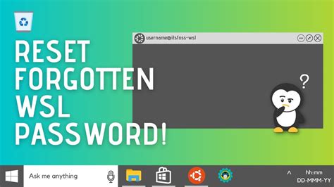 Reset Forgotten Ubuntu Linux Password On Wsl Youtube