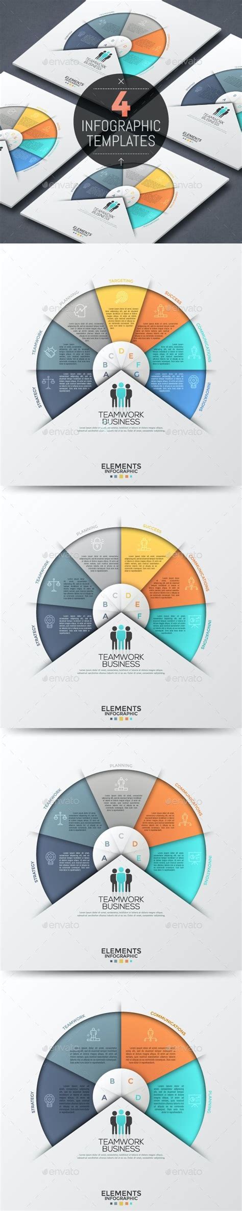 Modern Infographic Circular Template 4 Items Infographic Layout