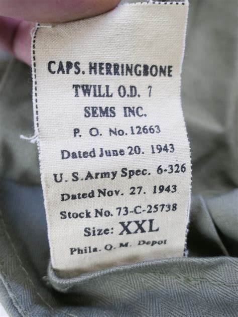 Us Army M1943 Field Cap Hbt Cap Xxl 6364 Lomax Militaria