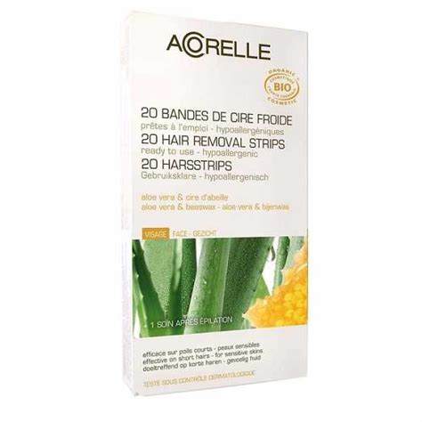 Acorelle 20 Bandes De Cire Froide Visage Bio