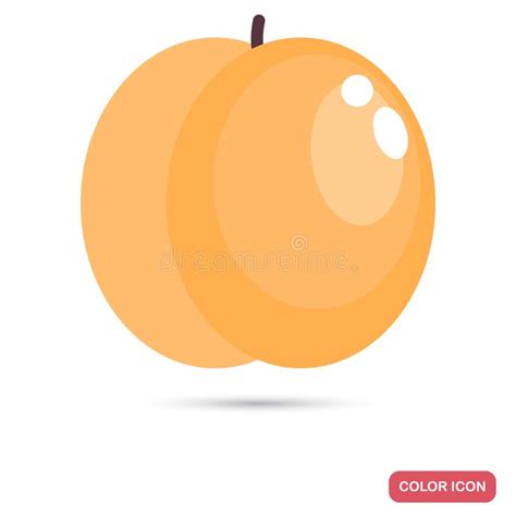 Icono Plano Del Color De La Fruta Del Albaricoque Ilustraci N Del