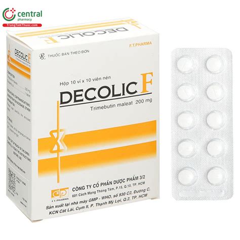 Thuốc Decolic F 200mg Điều Trị đau Nguyên Nhân Do Rối Loạn Tiêu Hóa