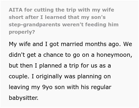 Man Cuts Honeymoon Short After Finding Out That His In Laws Were Only Feeding His 9 Y O Snacks