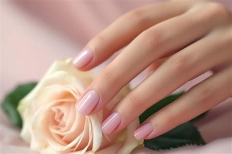 Premium AI Image Female Hands With Pink Nail Design