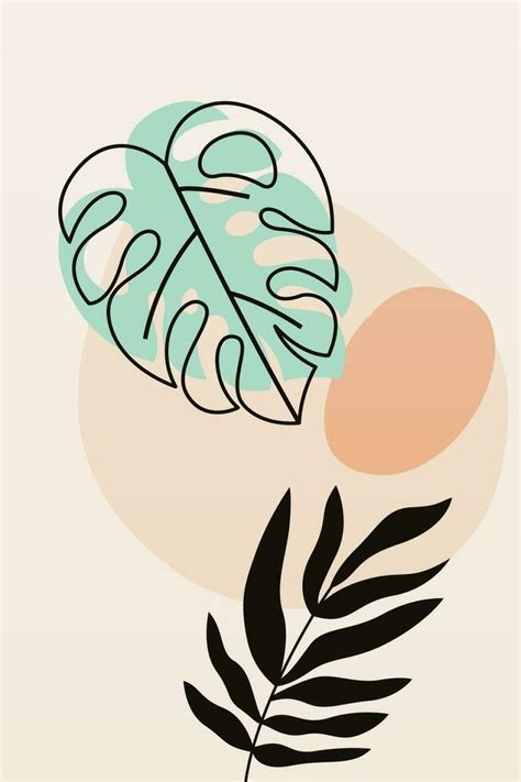 Monstera Leaf Wall Art Decoration Poster Vector Art At Vecteezy