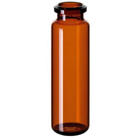 Cole Parmer Headspace Vial Amber Glass 20 Mm Crimp Neck Round Bottom 20 Ml 1000 Pk From