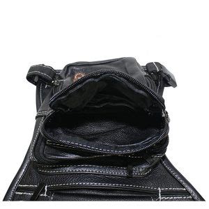 Naked Cowhide Leather Thigh Bag W Gun Pocket Black Touch Of Dark Brown BNAC BRN T