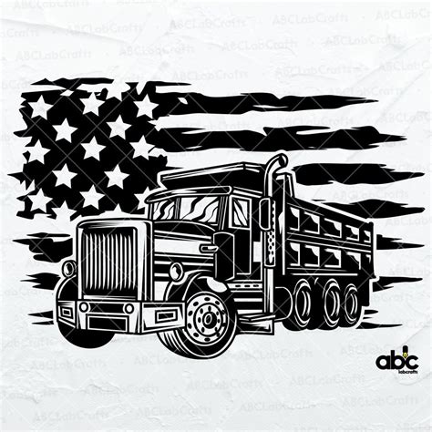 Us Dump Truck Svg File Trucker Dad Svg Us Truck Driver Svg Etsy