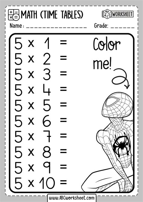 Times Tables Worksheets Printable Printable Worksheets