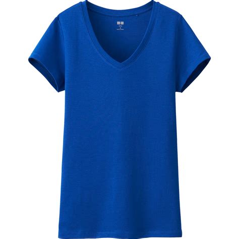 Uniqlo Blue Women Supima Cotton Modal V Neck Short Sleeve T Lyst