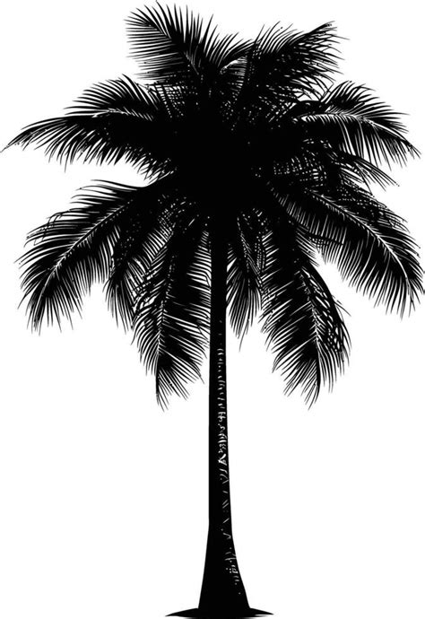 Ai Generated Silhouette Coconut Tree Black Color Only 38020720 Vector