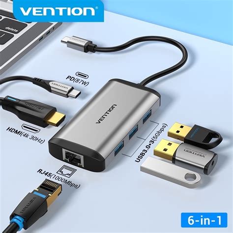 Bộ thiết bị Hub chia chuyển đổi USB Type C QGeeM 4K 7 trong 1 sang HDMI