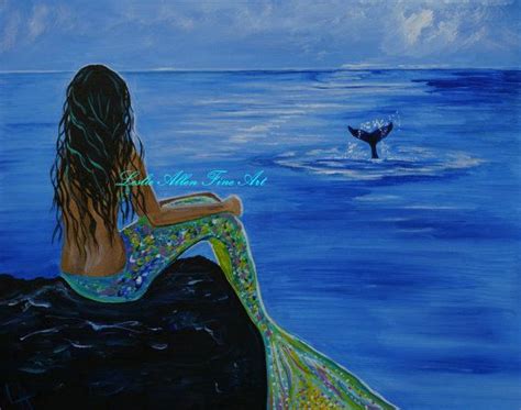 Mermaid Mermaids Siren ART PRINT Giclee Wall by LeslieAllenFineArt, $25 ...