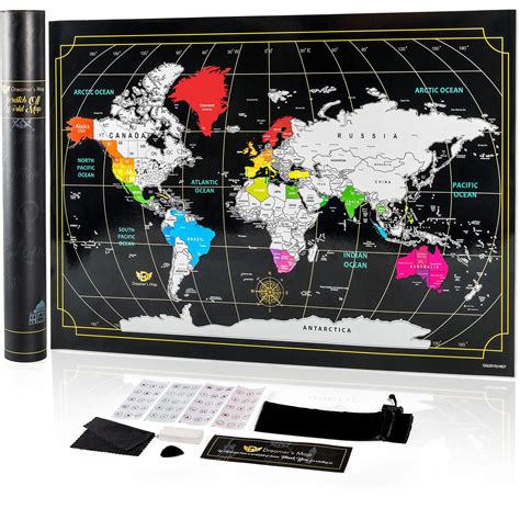 Buy Scratch Off Of The World In Rainbow Colors With USA Labeled And