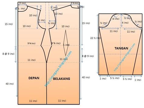 Cara Membuat Pola Baju Kurung Moden