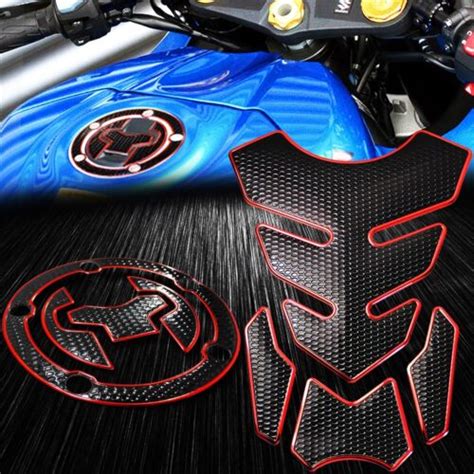 4PC Perforate Black Tank Pad Fuel Cap Cover 17 23 GSXR GSXS 750 1000