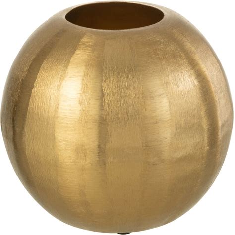 J Line Vase Rond Avec Stries Metal Or Small