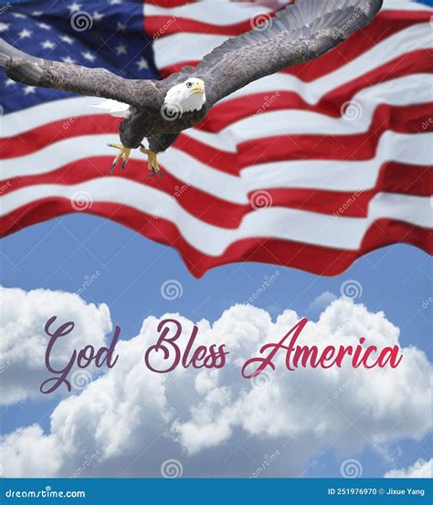 God Bless America American Eagle Us Flag Stock Photo Image Of