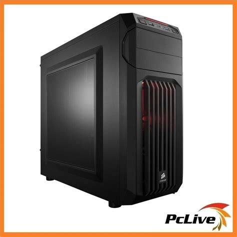 Corsair Carbide Spec Red Led Gaming Case Quiet Mid Tower Side Panel