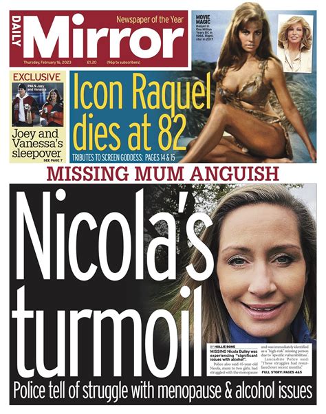 Daily Mirror Front Page 16th Of February 2023 Tomorrow S Papers Today